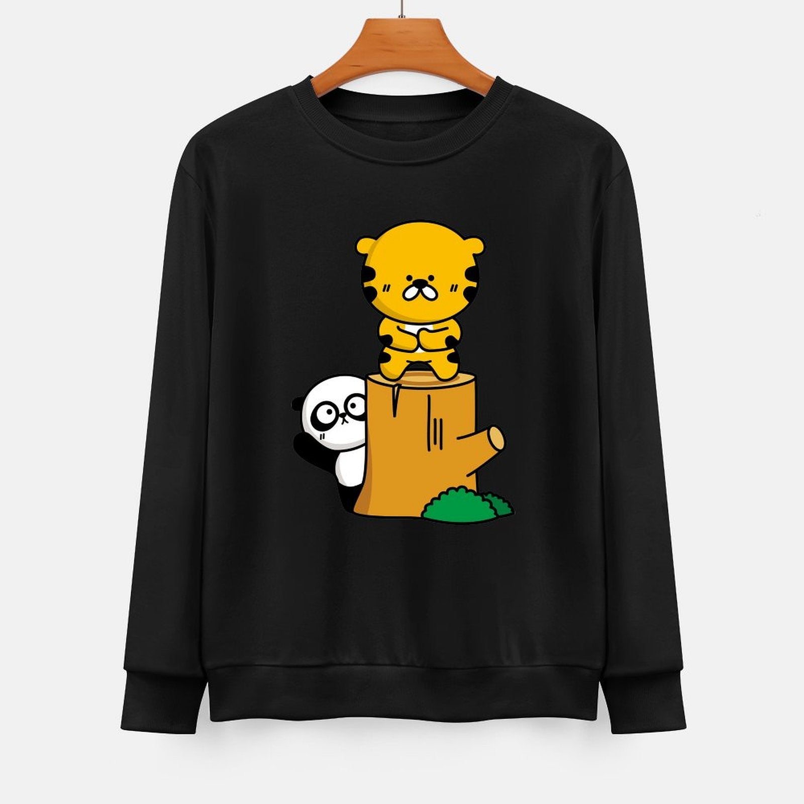 Front Patterned Long Sleeve TopDouble-Stitched SmoothWear